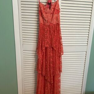 Free People Coral Lace Dress